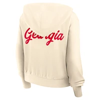Women's Nike Cream Georgia Bulldogs Cropped Chill Full-Zip Hoodie