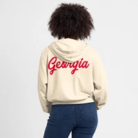 Women's Nike Cream Georgia Bulldogs Cropped Chill Full-Zip Hoodie
