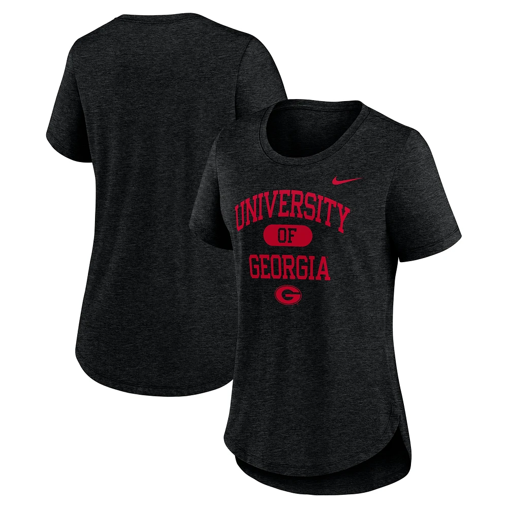 Women's Nike Heather Black Georgia Bulldogs Blitz T-Shirt