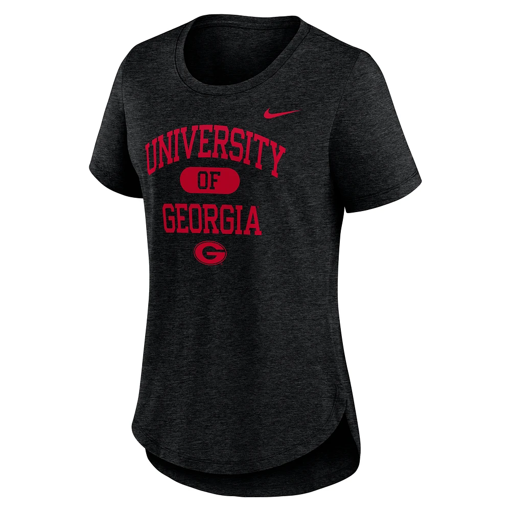 Women's Nike Heather Black Georgia Bulldogs Blitz Tri-Blend T-Shirt