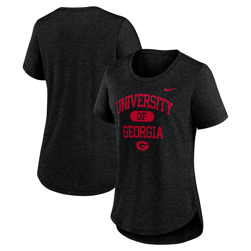 Women's Nike Heather Black Georgia Bulldogs Blitz Tri-Blend T-Shirt