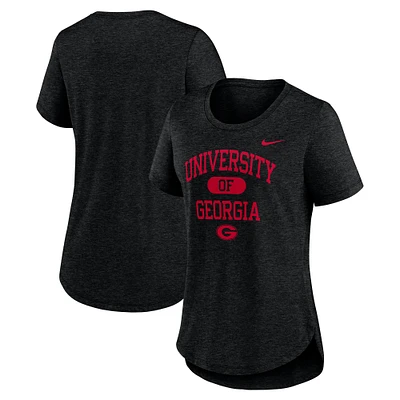 Women's Nike Heather Black Georgia Bulldogs Blitz Tri-Blend T-Shirt
