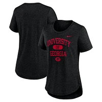 Women's Nike Heather Black Georgia Bulldogs Blitz Tri-Blend T-Shirt