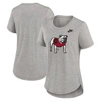 T-shirt Nike gris chiné Georgia Bulldogs Legacy Tri-Blend pour femme