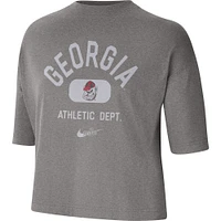 T-shirt Boxy Georgia Bulldogs Nike Gris chiné pour Femme