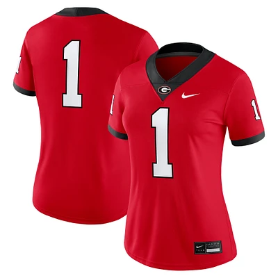 Maillot de match rouge Nike #1 Georgia Bulldogs pour femme