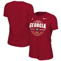 T-shirt Nike rouge Georgia Bulldogs College Football Playoff 2021 National Champions Seal Celebration pour femme