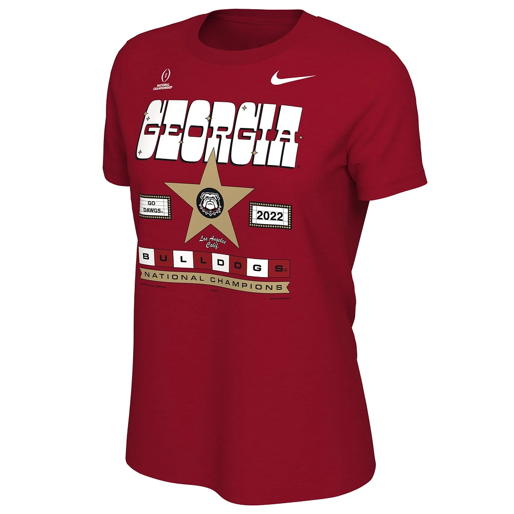 T-shirt Nike Georgia Bulldogs College Football Playoff 2022 National Champions Star Celebration pour femme, rouge