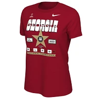 T-shirt Nike Georgia Bulldogs College Football Playoff 2022 National Champions Star Celebration pour femme, rouge