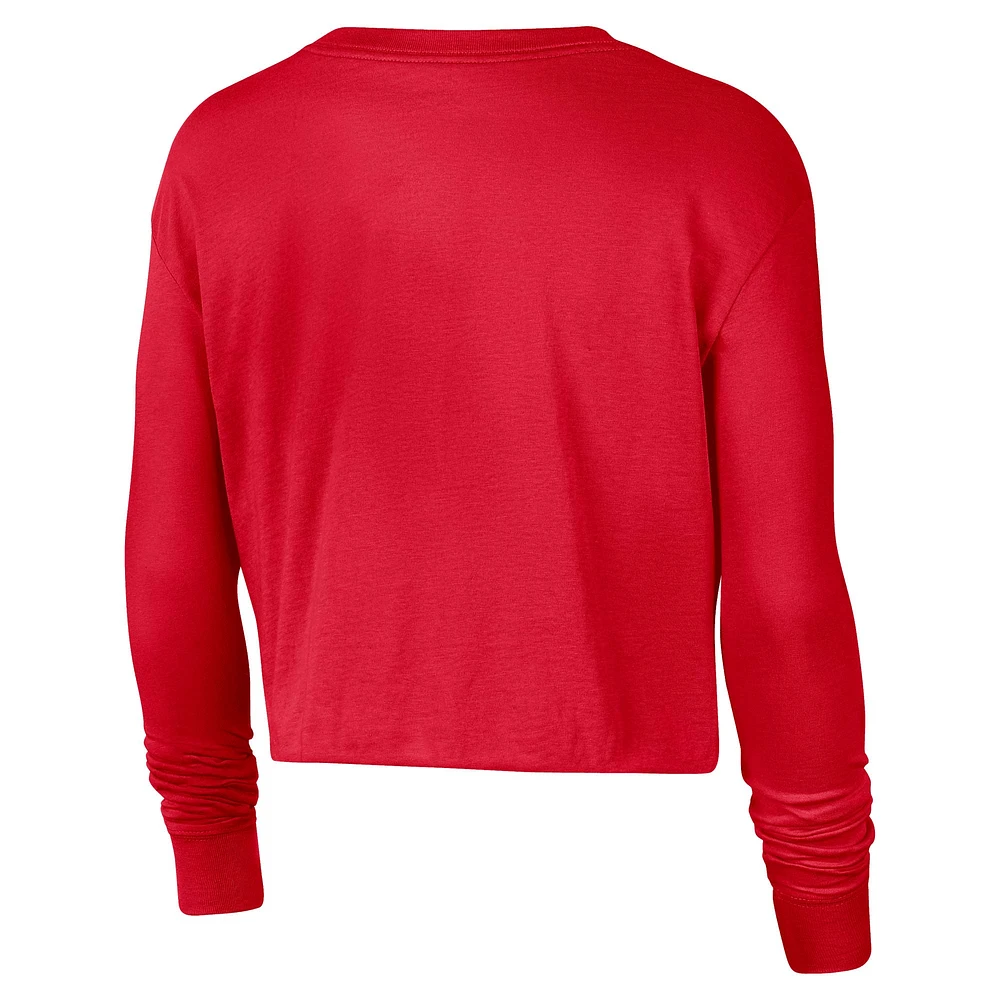 NI4 UGA ROUGE FEMME NIK EST DATE CROPPED LS TEE TEELADL-S