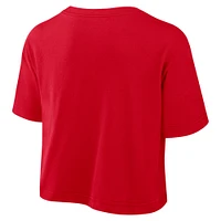 Women's Nike Red Georgia Bulldogs Power Pursuit Athletic Prep Arch Performance Cropped T-Shirt