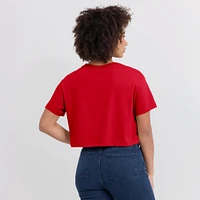 Women's Nike Red Georgia Bulldogs Power Pursuit Athletic Prep Arch Performance Cropped T-Shirt