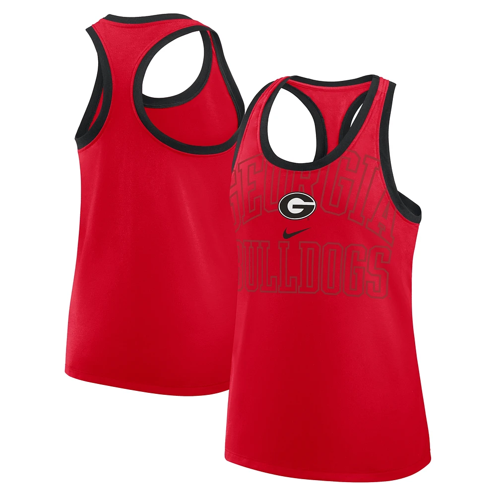 Women's Nike Red Georgia Bulldogs Primetime Racerback Tri-Blend Tank Top