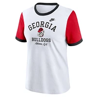 Women's Nike White Georgia Bulldogs Legacy Fundamental Expression Tri-Blend T-Shirt