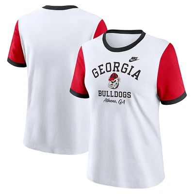 Women's Nike White Georgia Bulldogs Legacy Fundamental Expression Tri-Blend T-Shirt