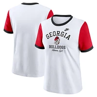 Women's Nike White Georgia Bulldogs Legacy Fundamental Expression Tri-Blend T-Shirt