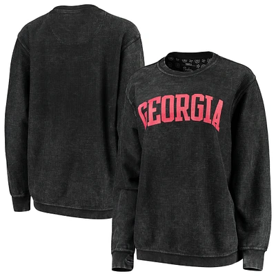 Sweat-shirt Pressbox Georgia Bulldogs pour femme avec cordon confortable et lavage vintage Basic Arch Pullover