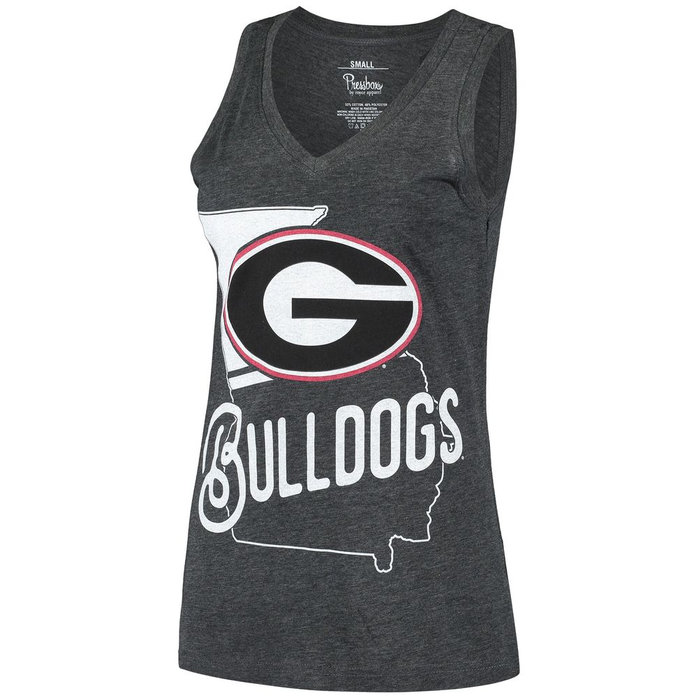 Women's Pressbox Black Georgia Bulldogs Ferris Melange V-Neck Tank Top