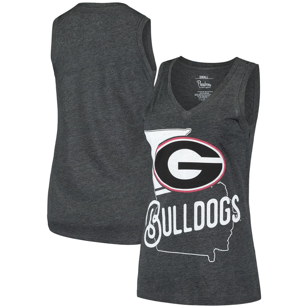 Women's Pressbox Black Georgia Bulldogs Ferris Melange V-Neck Tank Top