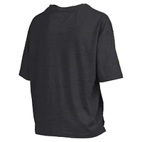 Women's Pressbox Black Georgia Bulldogs Nelson Arch Over Logo Waist Length Oversized Slub T-Shirt