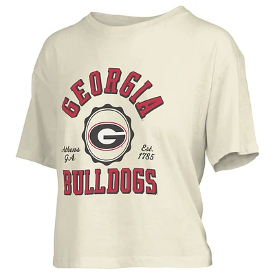 T-shirt court Bishop Knobi crème pour femme, Georgia Bulldogs, tri-blend