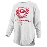 Women's Pressbox Heather Gray Georgia Bulldogs Field Day Melange Poncho Pullover Sweatshirt
