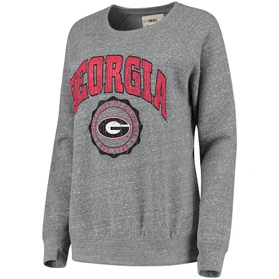 Sweat-shirt Pressbox Georgia Bulldogs Edith Vintage Knobi gris chiné pour femme