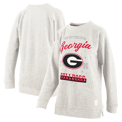 Pressbox Oatmeal Georgia Bulldogs Sweat-shirt confortable en tissu éponge grande taille pour femme