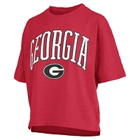 T-shirt surdimensionné à la taille avec logo en arc rouge Georgia Bulldogs Pressbox pour femme
