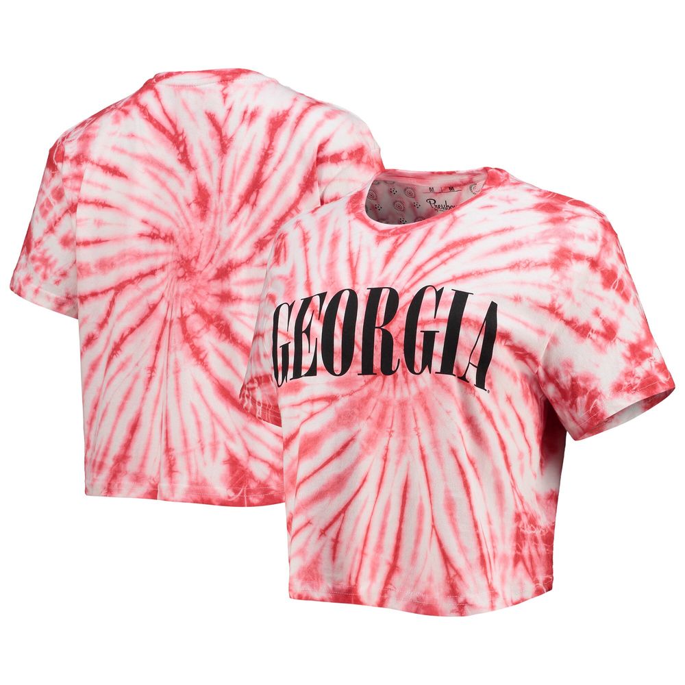 Women's Pressbox Red Georgia Bulldogs Showtime Tie-Dye Crop T-Shirt