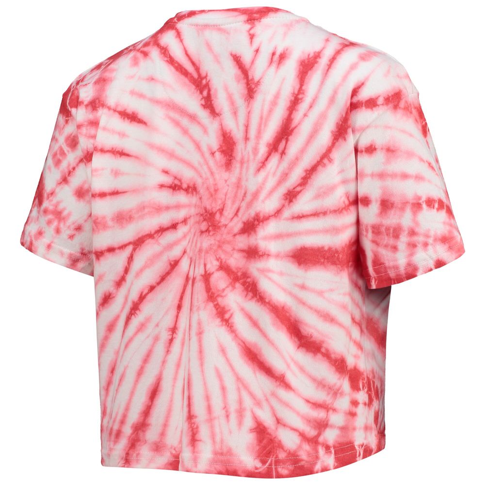 Women's Pressbox Red Georgia Bulldogs Showtime Tie-Dye Crop T-Shirt