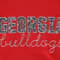 Women's Pressbox Red Georgia Bulldogs Steamboat Animal Print Raglan Pullover Sweatshirt