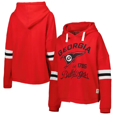 Georgia Bulldogs Pressbox Women's Super Pennant Pullover Hoodie - Red