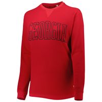 Women's Pressbox Red Georgia Bulldogs Surf Plus Southlawn Waffle-Knit Thermal Tri-Blend Long Sleeve T-Shirt