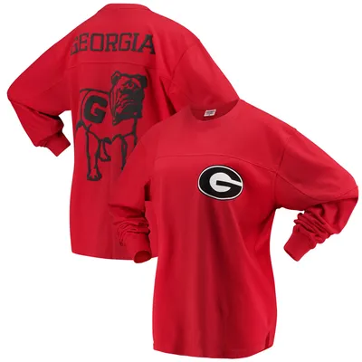 Georgia Bulldogs Pressbox Women's The Big Shirt Oversized Long Sleeve T-Shirt - Red