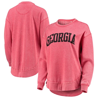 Sweat-shirt Pressbox Georgia Bulldogs Vintage Wash pour femme, rouge