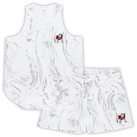 Women's Profile White Georgia Bulldogs Plus Marble Tank and Shorts Set