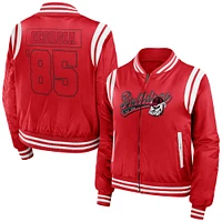 WEAR by Erin Andrews - Blouson aviateur de football entièrement zippé des Georgia Bulldogs rouge pour femme