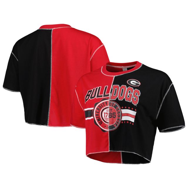 T-shirt court à blocs de couleurs Georgia Bulldogs ZooZatz pour femme, rouge/noir