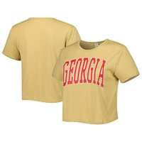 Women's ZooZatz Tan Georgia Bulldogs Core Fashion Cropped T-Shirt