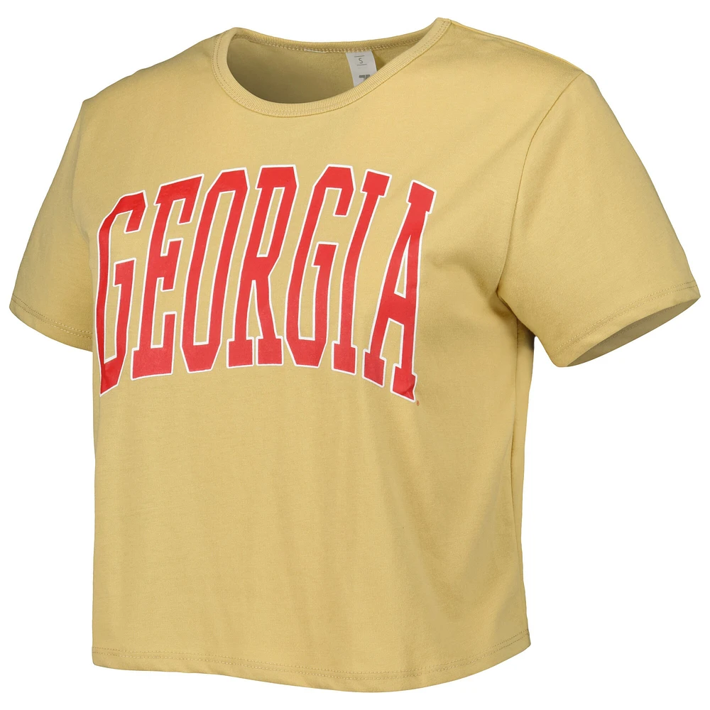 Women's ZooZatz Tan Georgia Bulldogs Core Fashion Cropped T-Shirt