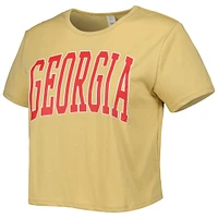 Women's ZooZatz Tan Georgia Bulldogs Core Fashion Cropped T-Shirt