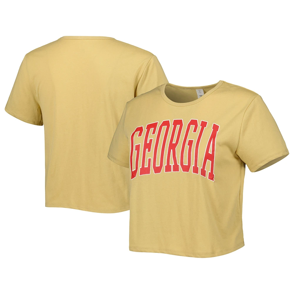Women's ZooZatz Tan Georgia Bulldogs Core Fashion Cropped T-Shirt