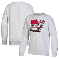 Sweatshirt à enfiler armure inversée Georgia Bulldogs gris chiné pour jeunes