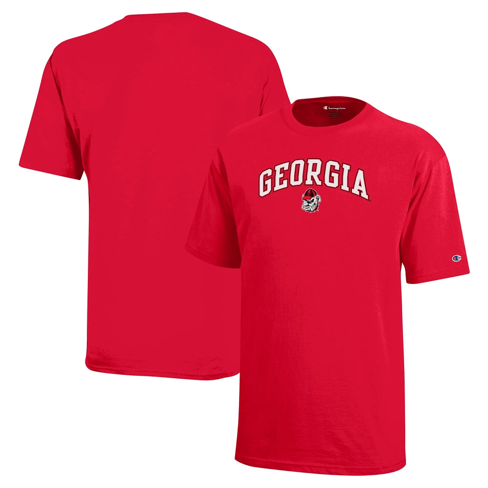 Youth Champion Red Georgia Bulldogs Arch Over Logo T-Shirt