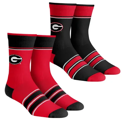 Georgia Bulldogs Rock Em Socks Youth Multi-Stripe 2-Pack Team Crew Sock Set