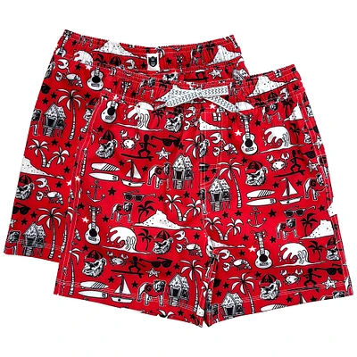 Youth Wes & Willy Red Georgia Bulldogs Luau Swim Trunks