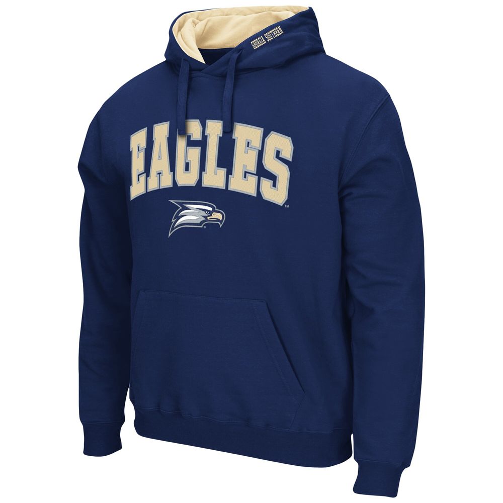 Men's Colosseum Navy Georgia Southern Eagles Arch and Logo Pullover Hoodie