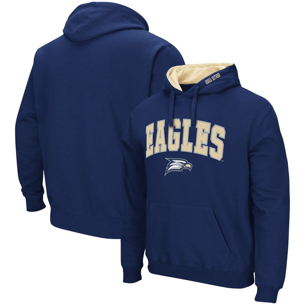 Men's Colosseum Navy Georgia Southern Eagles Arch and Logo Pullover Hoodie