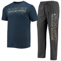 Men's Concepts Sport Heathered Charcoal/Navy Georgia Southern Eagles Meter T-Shirt & Pants Sleep Set